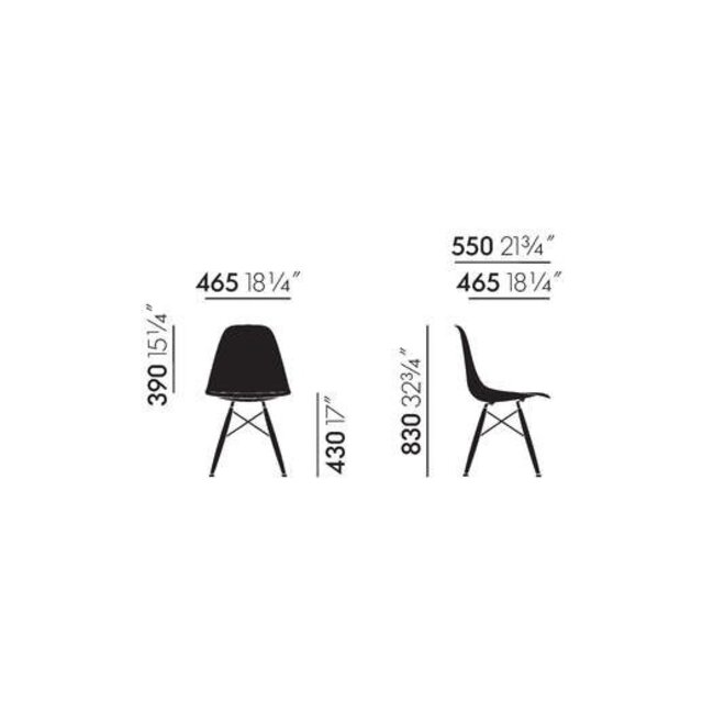 Eames Fiberglass Side chair DSW - esdoorn donker