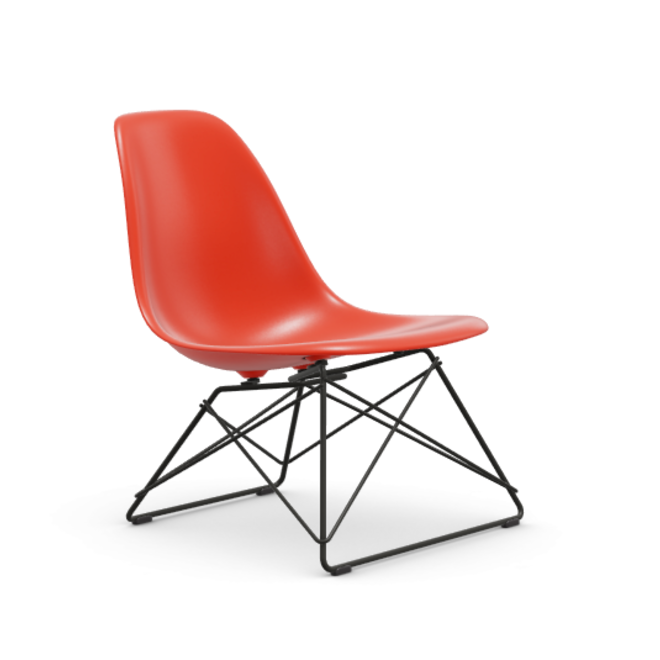 Eames Plastic  Side chair LSR RE - zwart