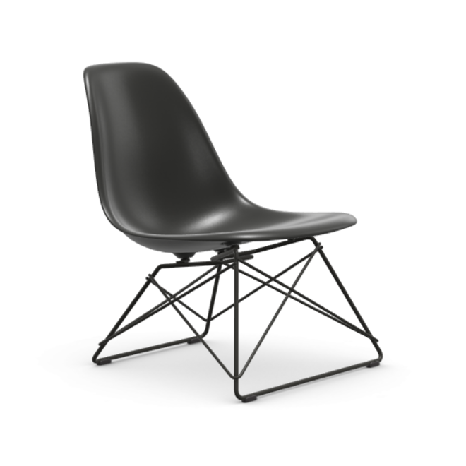 Eames Plastic  Side chair LSR RE - zwart