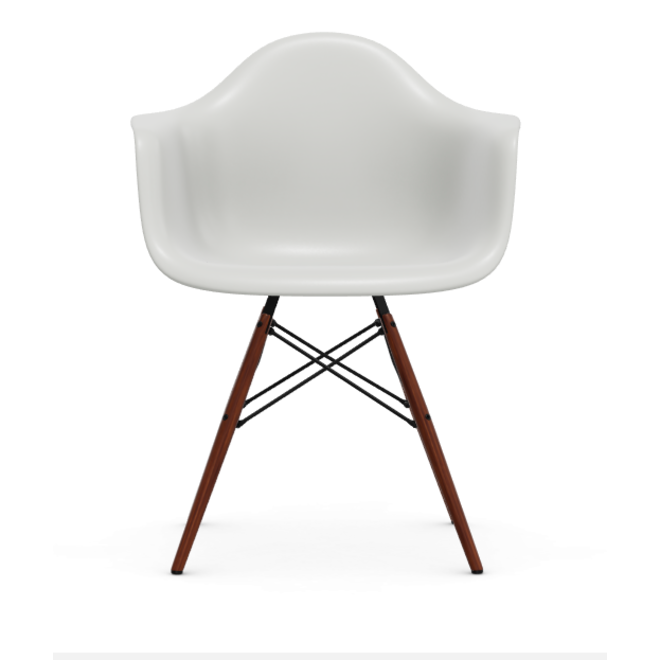 Eames Plastic Armchair DAW RE -  esdoorn donker