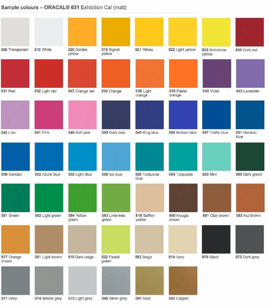 Oracal 631 Exhibition Cal - Matte Interieur- & Beursfolie 122 cm | SignWarehouse