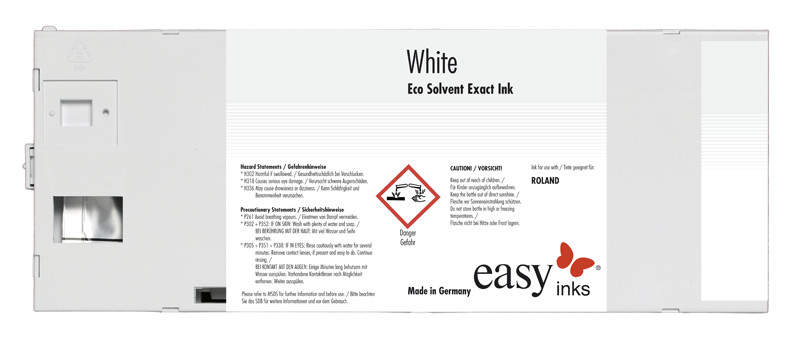 Ecosol Exact 2 Ink ROLAND Wit Cartridges, 220 ml,