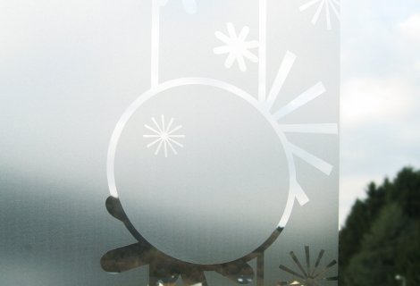 Aslan E-200 Etched Dusted Etsglasfolie — 126 cm met een geëtste zilver look , 126 cm