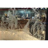 ASLAN E-302 Glasdecoratiefilm met een geëtste zilver look , 126 cm