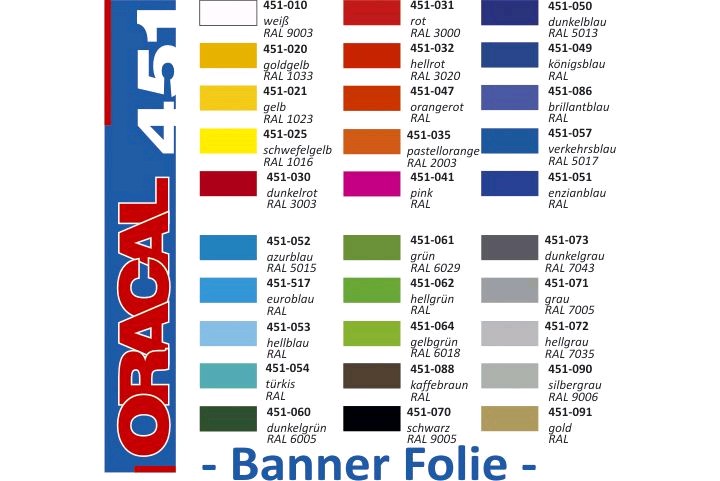 Oracal 451 Banner Cal | Flexibele Spandoekfolie - 126cm Breedte