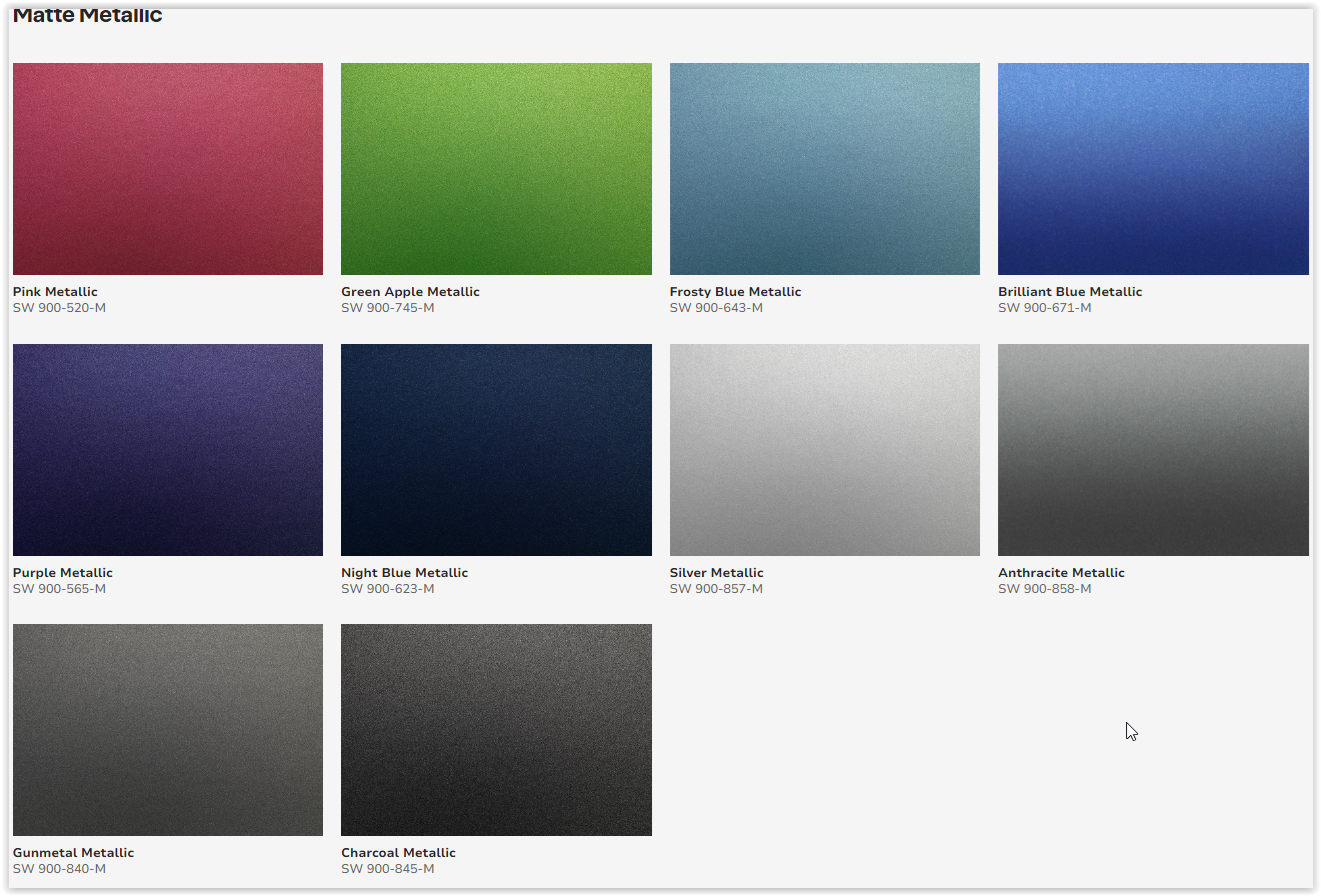 Avery SWF900 Metallic-serie - Gloss, Satin en Matt