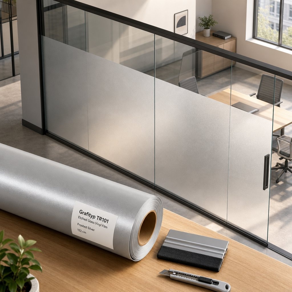 Grafityp TR101 Etched Glass Zilver | Zandstraalfolie per m¹