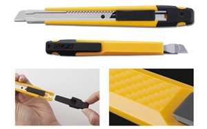 Olfa A1 9 mm Auto lock afbreekmes. Breekt eenvoudig af.