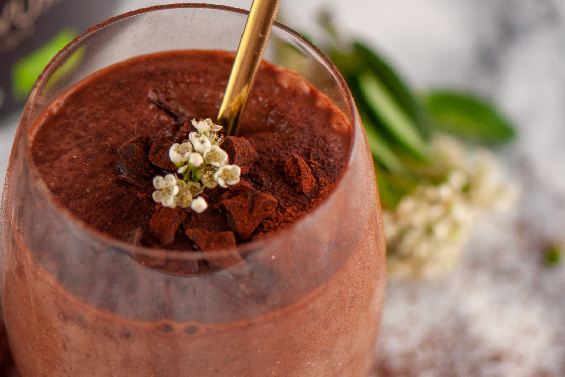 Organic muscle building chocolate shake