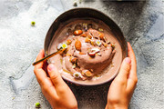 High-protein organic nut chocolate ice cream