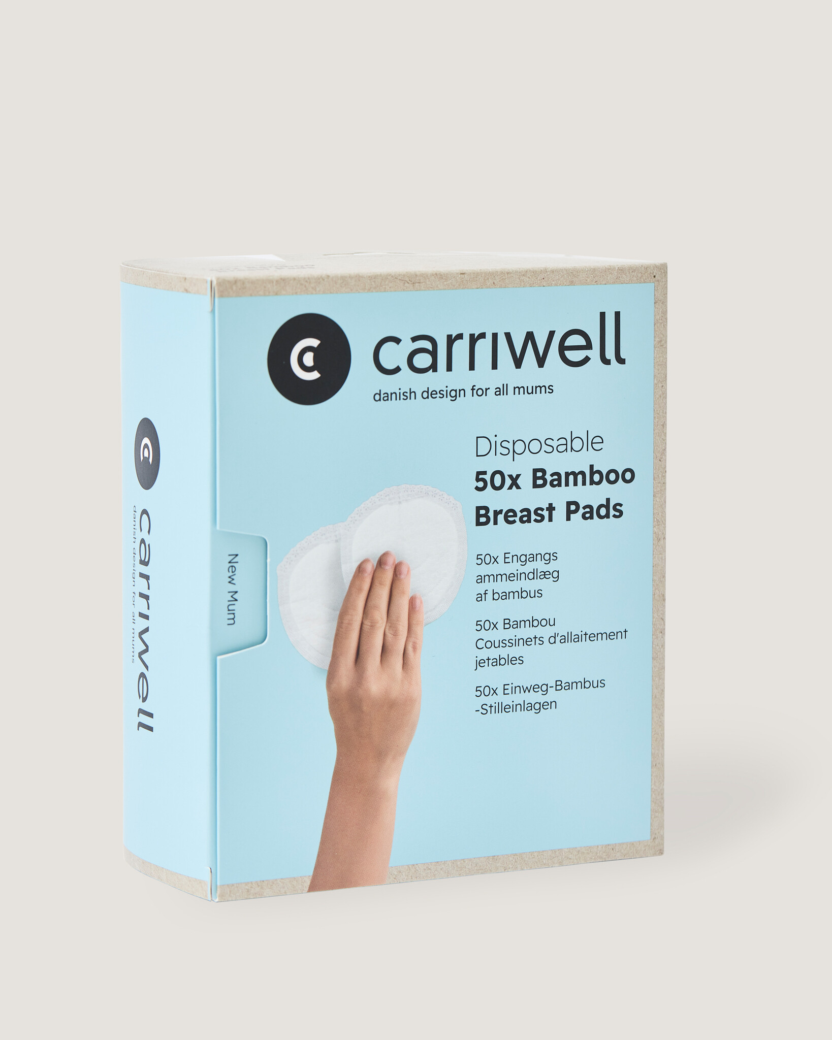 Carriwell Carriwell Zoogcompressen Bamboe Disposable - 50 st