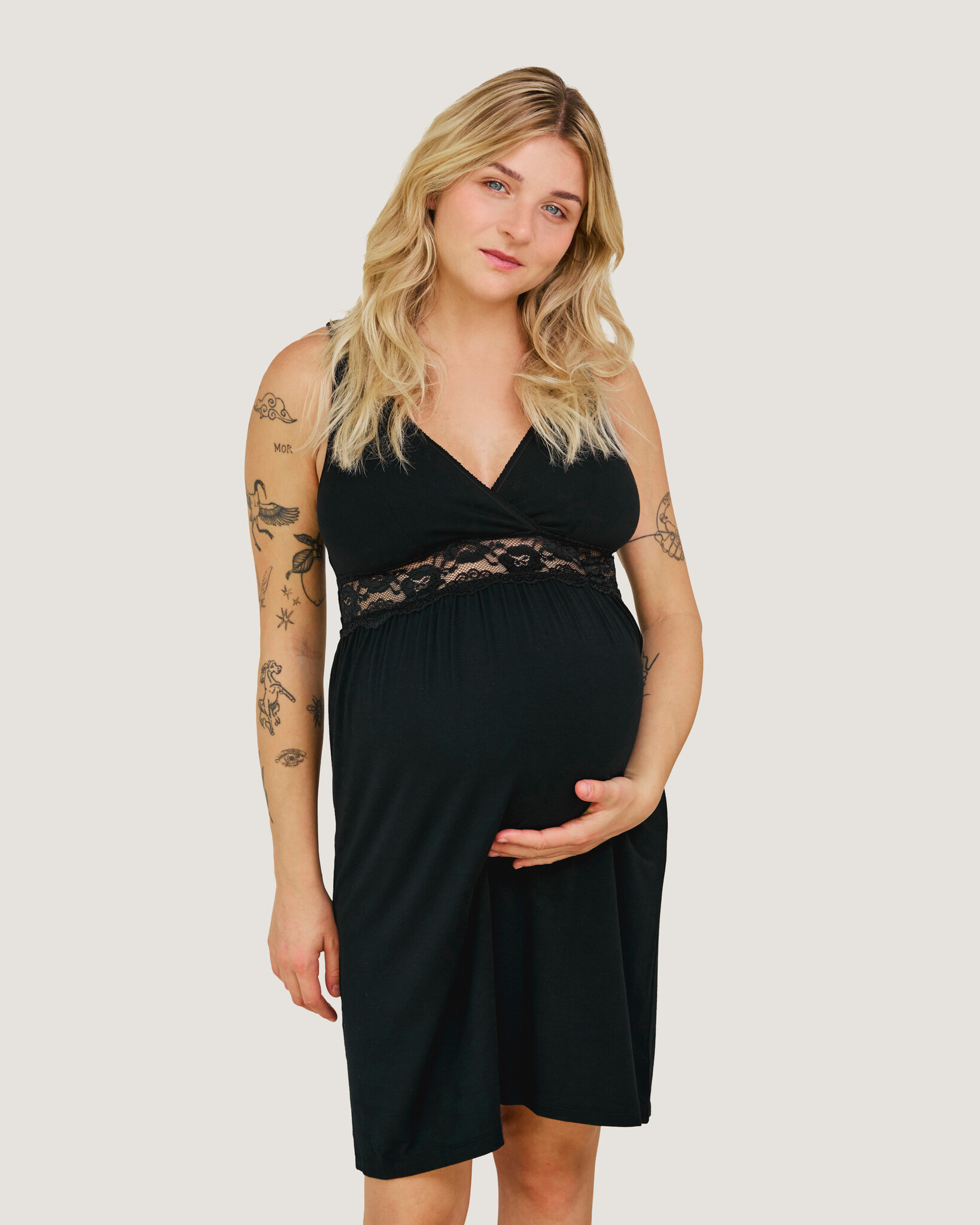 Carriwell Nachthemd voor Zwangerschap en Borstvoeding - Zwart