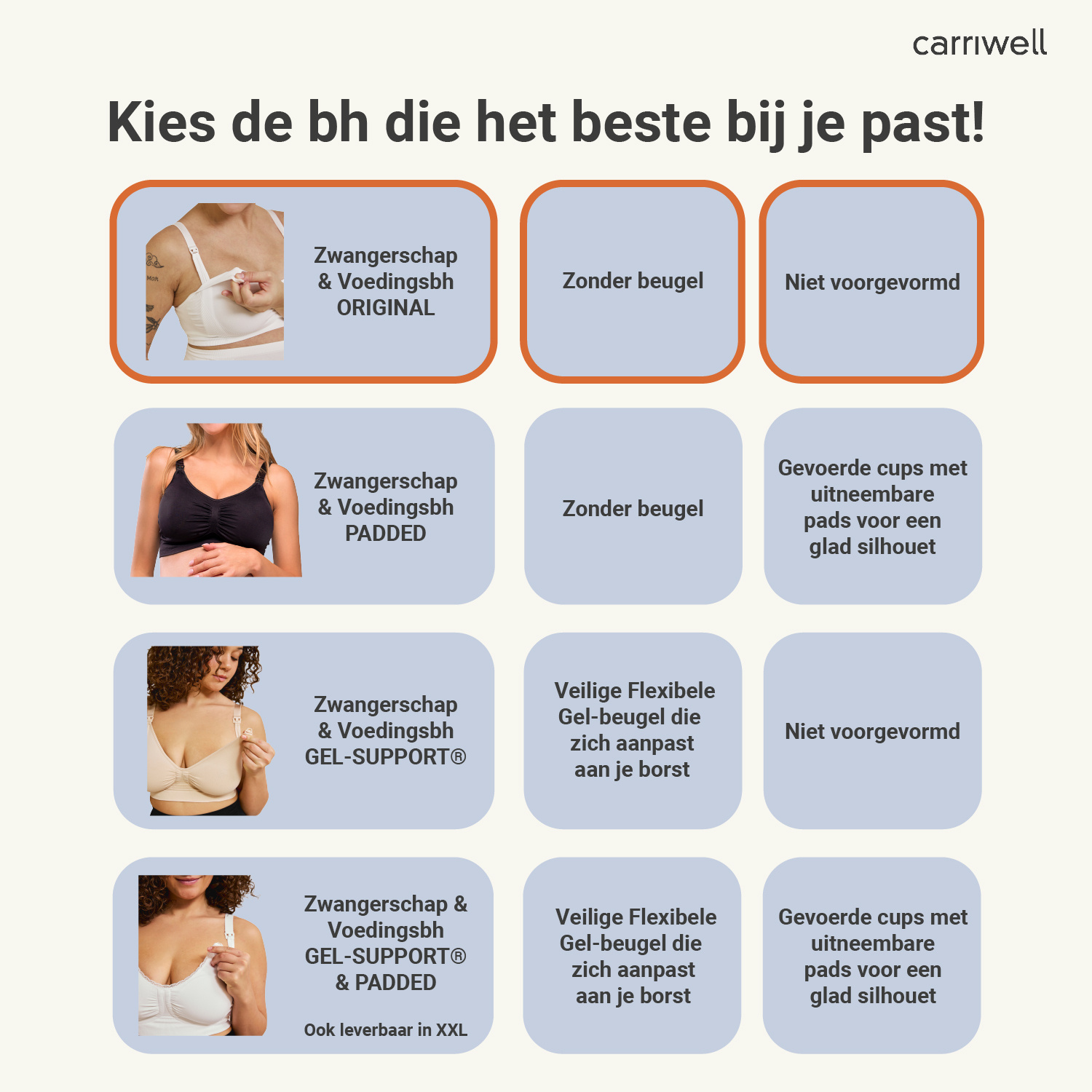 Carriwell Carriwell Meegroei- & Voedingsbh Original - Honey