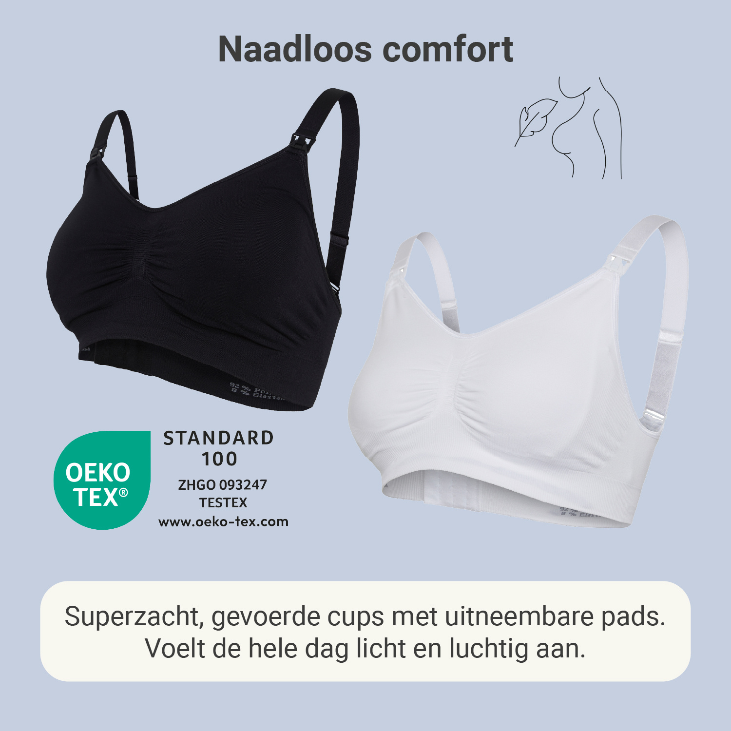 Carriwell Carriwell Meegroei- & Voedingsbh Padded - Zwart