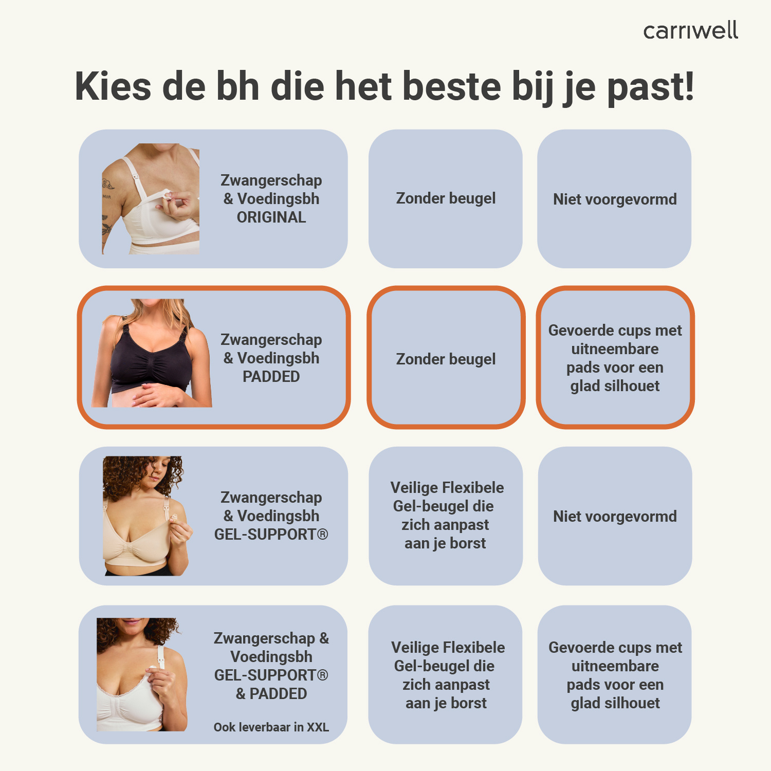 Carriwell Carriwell Meegroei- & Voedingsbh Padded - Zwart