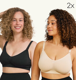 Carriwell Duopak Voedingsbh Original  - 1x Zwart + 1x  Honey