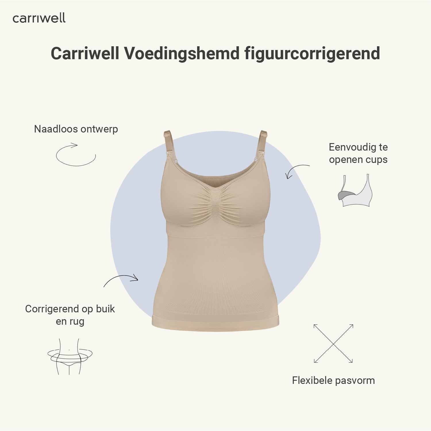 Carriwell Voedingshemd figuurcorrectie - Beige