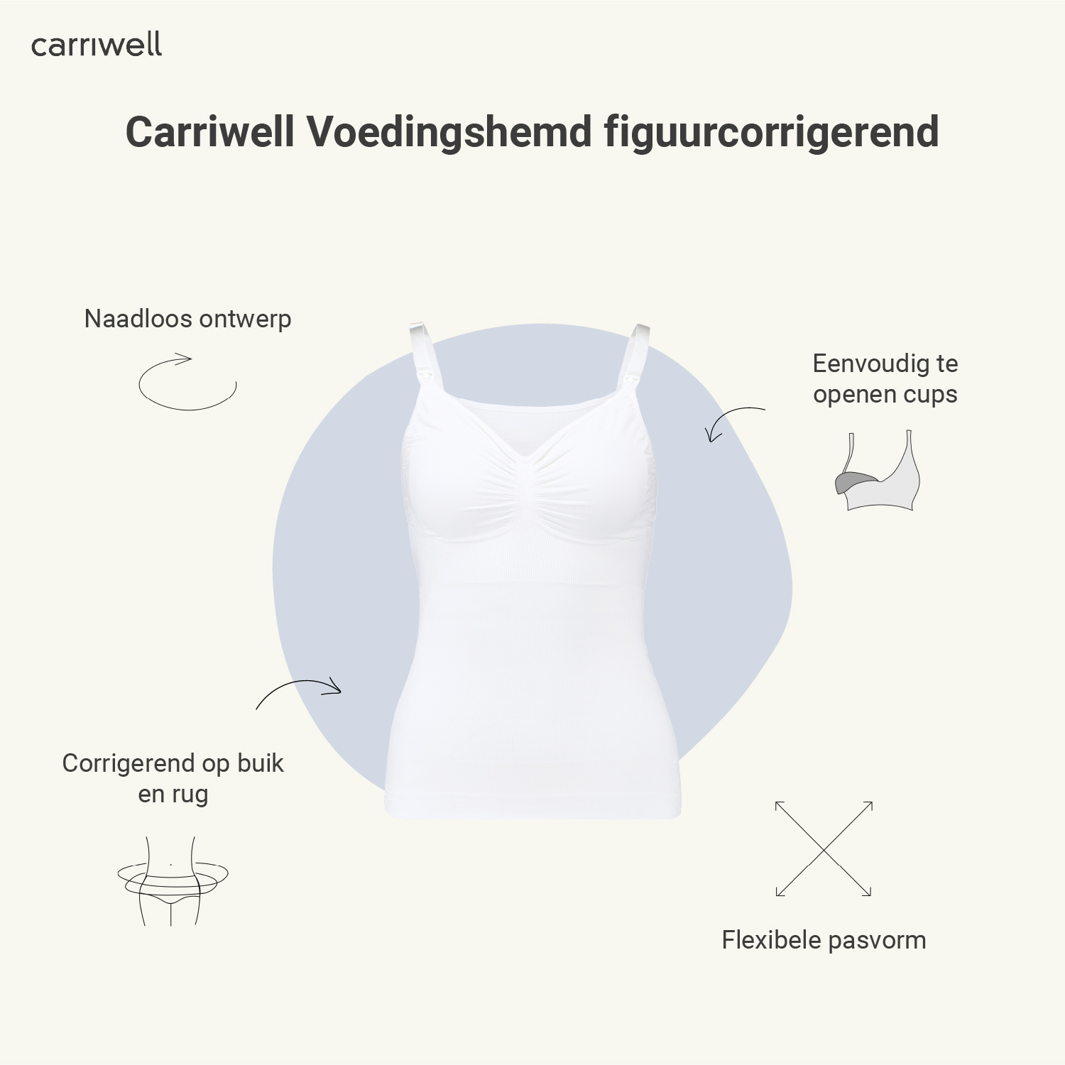 Carriwell Carriwell Voedingshemd figuurcorrectie - Wit