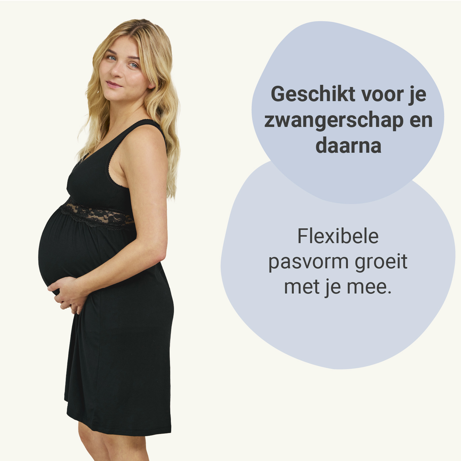 Carriwell Nachthemd voor Zwangerschap en Borstvoeding - Zwart