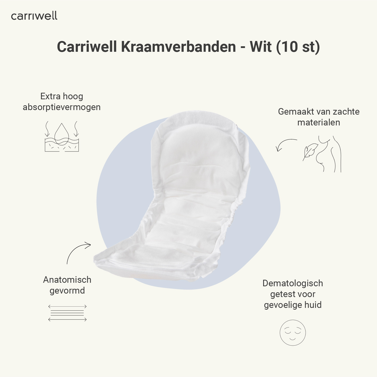 Carriwell Carriwell Kraamverband Disposable   - 10 st.