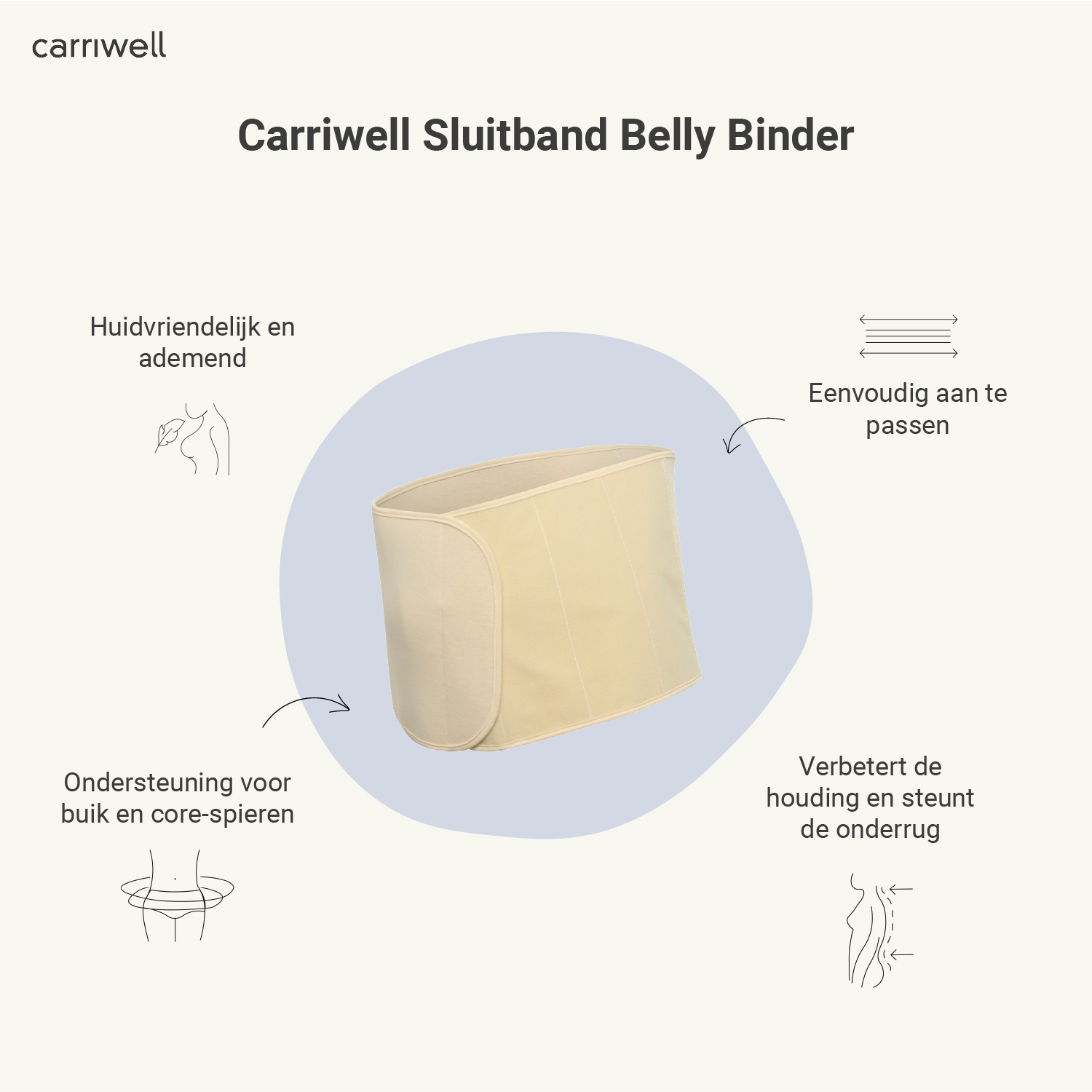 Carriwell Carriwell Sluitband Belly Binder - Honey
