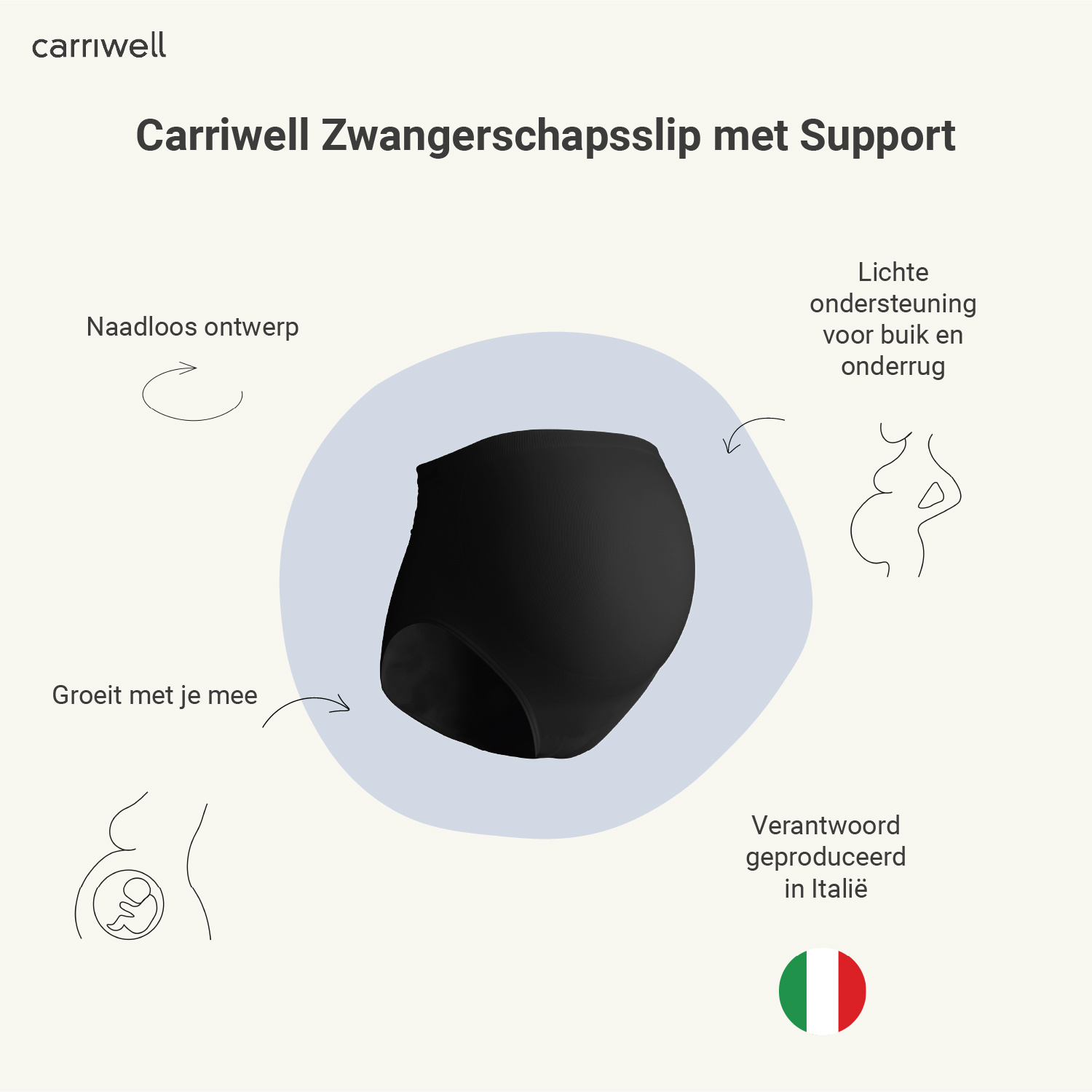 Carriwell Carriwell Zwangerschapsslip met Support Zwart
