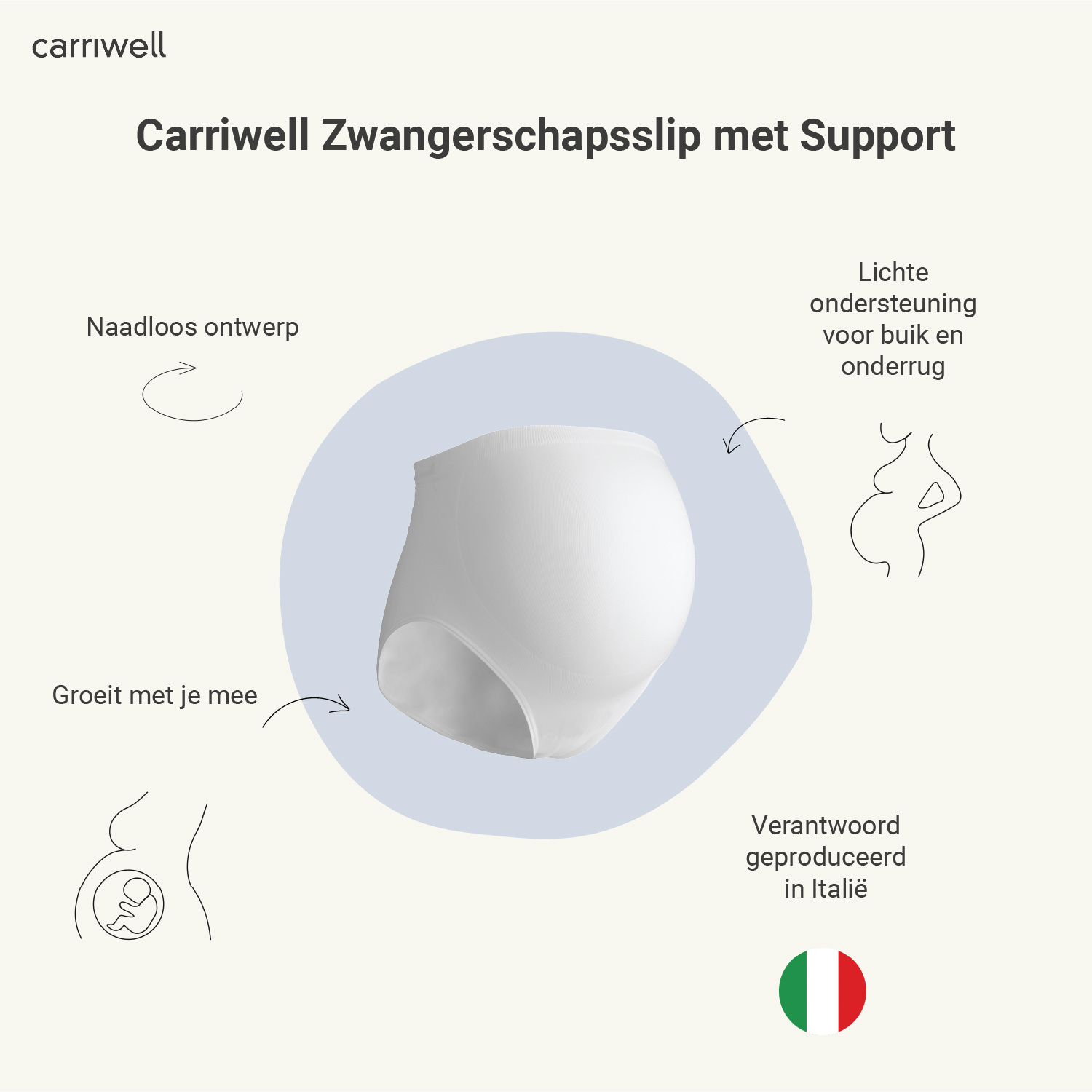 Carriwell Carriwell Zwangerschapsslip met Support Wit