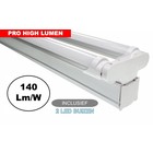 Komplette LED Leuchtstoff Montagestange 150cm, 48W, ±6600LM (Pro High Lumen), IP20, inkl. 2x LED-Röhre, 3 Jahre Garantie