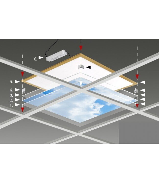 Fotodruckbild Wolken 180x180cm für 9x 60x60cm Led-Paneel