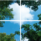 Fotodruckbild Wolken und Wälder 120x120cm für 4x 60x60cm Led-Platte