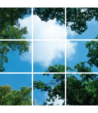 Fotodruckbild Wolken und Wälder 180x180cm für 9x 60x60cm Led-Paneel