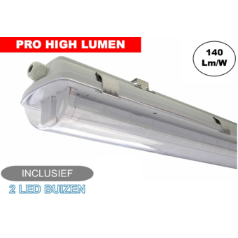 Komplette LED Leuchtstofflampe 150cm 48W, ±6600LM (Pro High Lumen), IP65, inkl. 2x LED Röhre, 3 Jahre Garantie