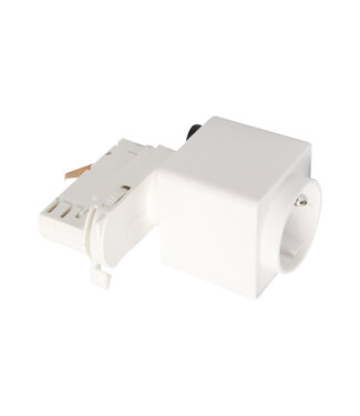 3 Fase Rail Adapter met Stekkerdoos, Wit