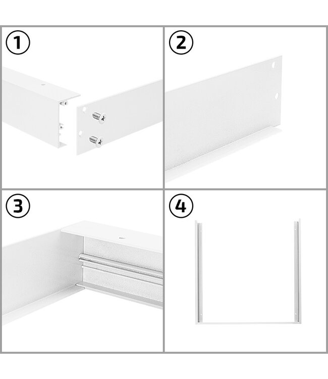 Einbaurahmen für 60x60cm Led-Paneele, weiß