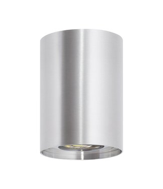 Anbauleuchte Rund Ø80x110 mm, Silber, (1x GU10 Strahler)