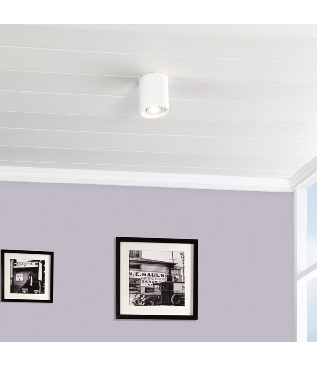 Opbouwarmatuur Rond Ø80x110 mm, Wit, (1x GU10 spot)