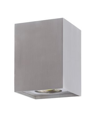 Anbauleuchte Quadratisch 83x83x110 mm, Silber, (1x GU10 Strahler)