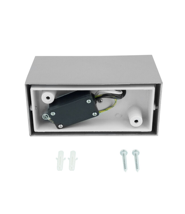 Wandarmatuur Mis up/down, Zilver, IP54, (2x GU10 spot)