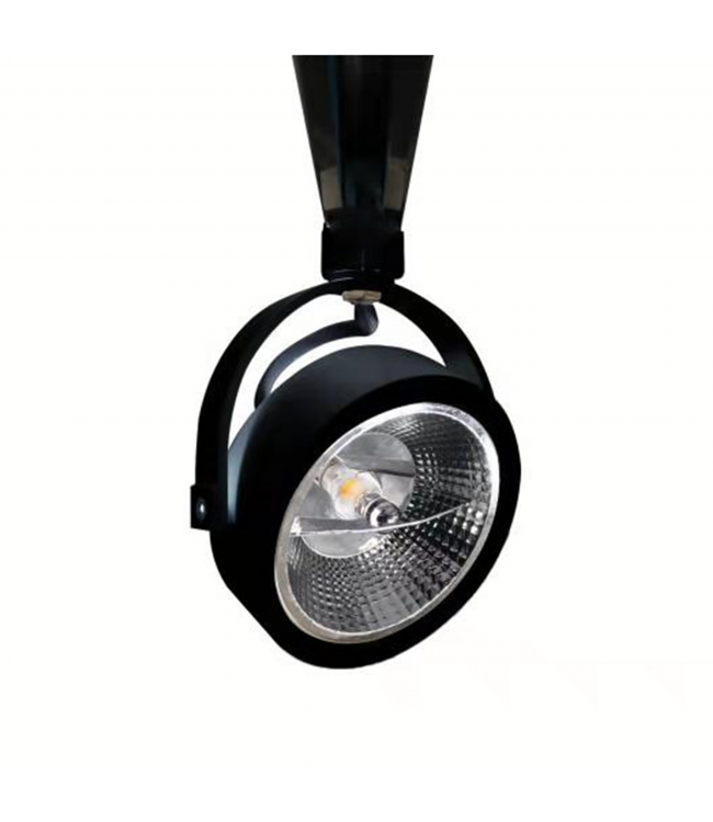 3 Fase Rail armatuur AR111 met GU10 Fitting, Zwartkleurige behuizing