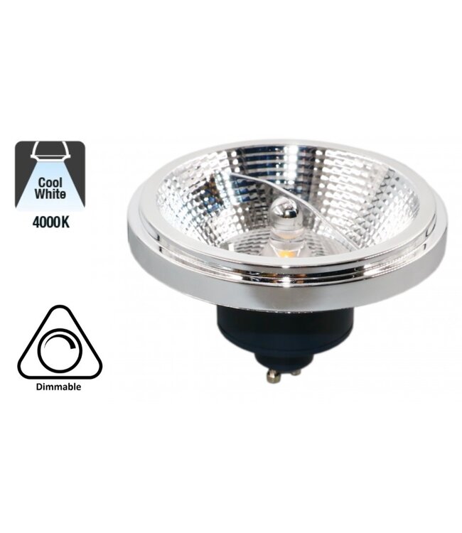 GU10 AR111 LED Spot 12w Schwarz, 700-730 Lumen, 45°, dimmbar, 2 Jahre Garantie