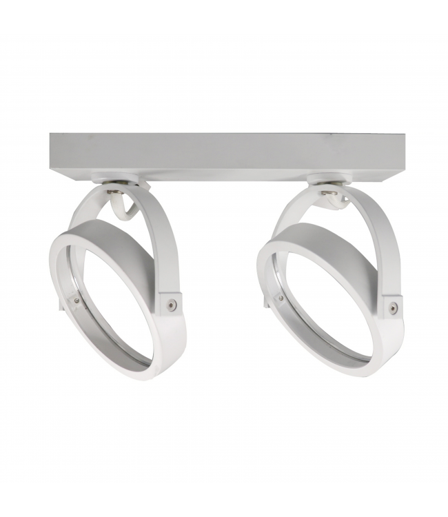 Anbauleuchte AR111 mit 2x GU10-Armatur, Gehäuse weiß