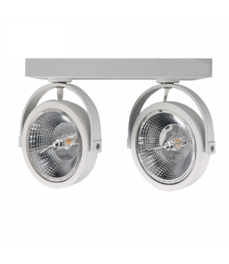 Anbauleuchte AR111 mit 2x GU10-Armatur, Gehäuse weiß