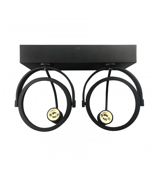 Anbauleuchte AR111 mit 2x GU10-Befestigung, Gehäuse in schwarzer Farbe