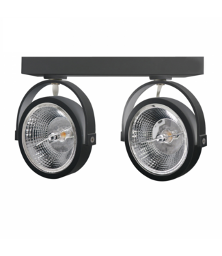 Opbouw armatuur AR111 met 2x GU10 Fitting, Zwartkleurige behuizing