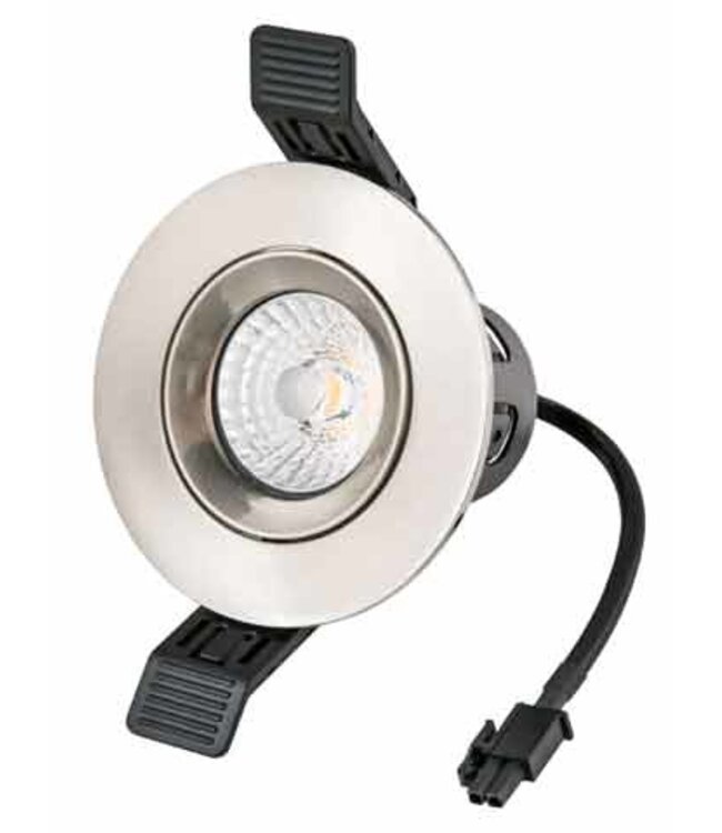 Led Spot Armatuur Geborsteld Staal, Verdiept, Kantelbaar, IP20