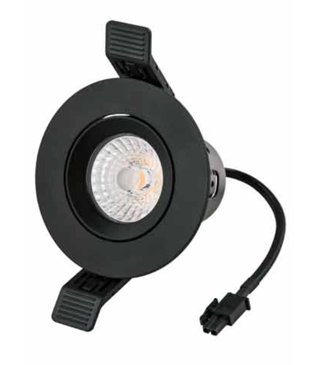 Led Spot Fixture Mattschwarz, Vertieft, schwenkbar, IP20