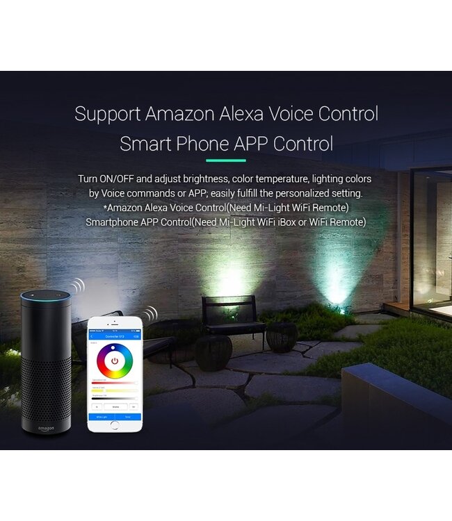 MiBoxer LED Prikspot 6w, RGB+CCT Wifi/RF, 420 Lumen, IP66, 230v, 2 Jaar Garantie