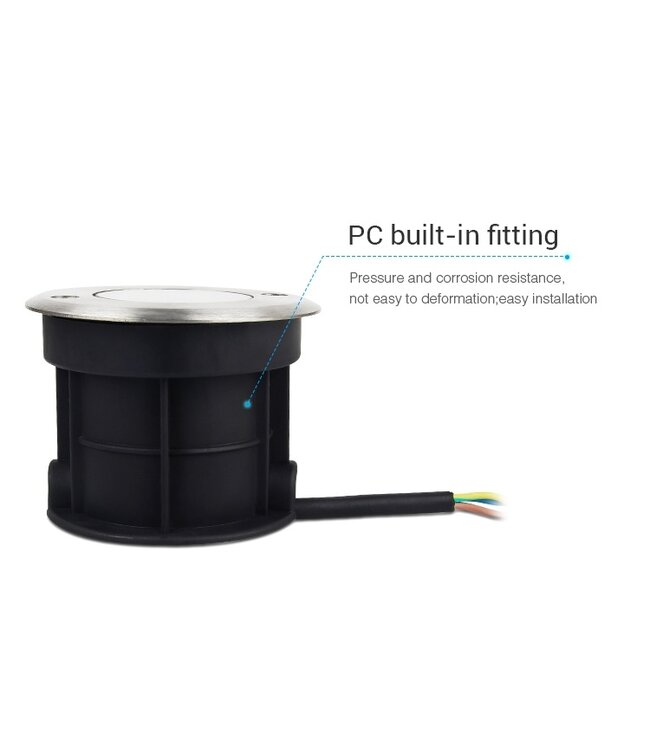 MiBoxer LED Ground Spot 5w, RGB+CCT Wifi/RF, 350 Lumen, IP68, 24v, 2 Jahre Garantie