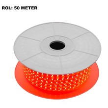 LED Lichtslang Rood, Rol: 50 Meter, 10w/m, 60 leds/m, 600lm/m, IP65, 230V, 2 Jaar Garantie