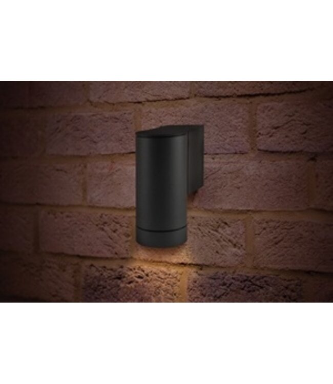 Wandleuchte Versari ab, Schwarz, IP54, (1x GU10-Spot)